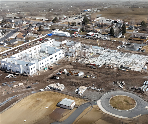Aerial view of Nibley's middle school